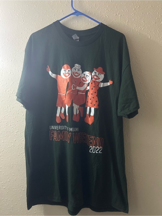 The Unbranded Brand Other - University of Miami Dark Green Short Sleeve Family Weekend T-Shirt - 2022
